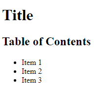 Table of Contents